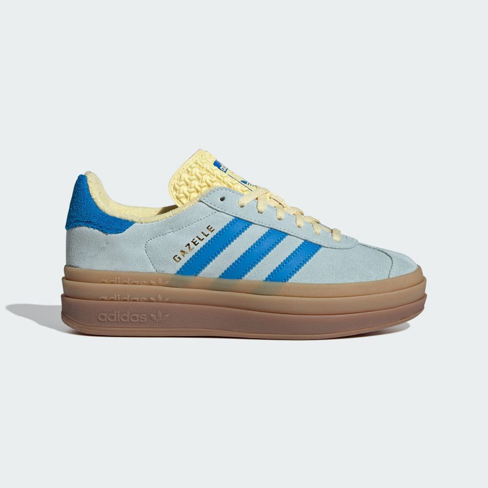 Chaussure Training Adidas Gazelle Bleu Jaune Femme | SAD-96310829