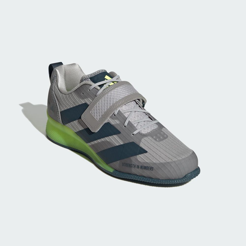 Chaussure Haltérophilie Adidas Adipower Weightlifting 3 Grise Bleu Marine Vert Femme | IUJ-57976014