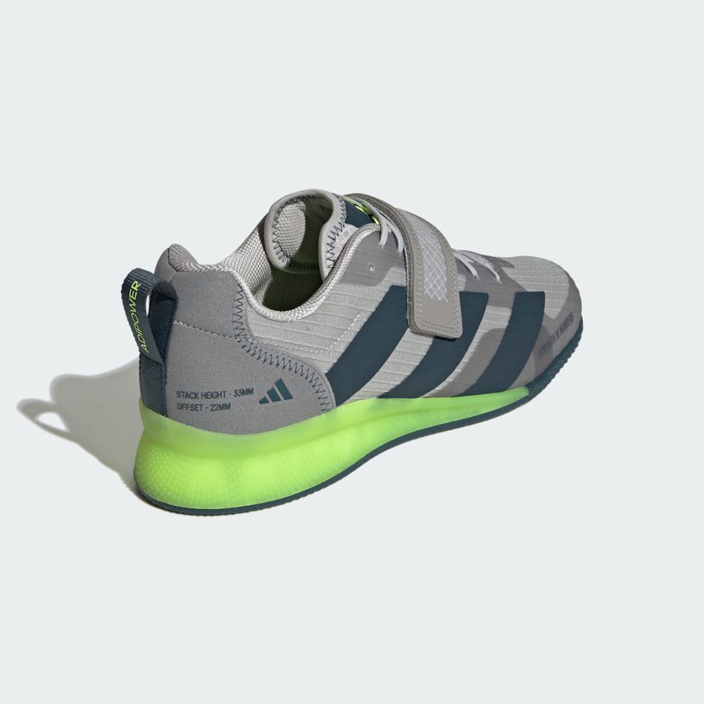 Chaussure Haltérophilie Adidas Adipower Weightlifting 3 Grise Bleu Marine Vert Femme | IUJ-57976014