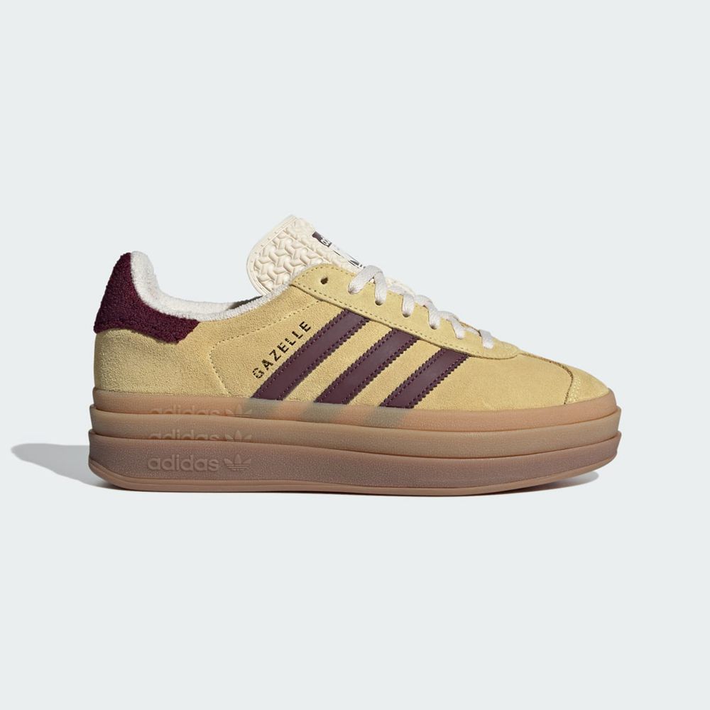 Chaussure Training Adidas Gazelle Jaune Bordeaux Blanche Femme | SEX-06434812