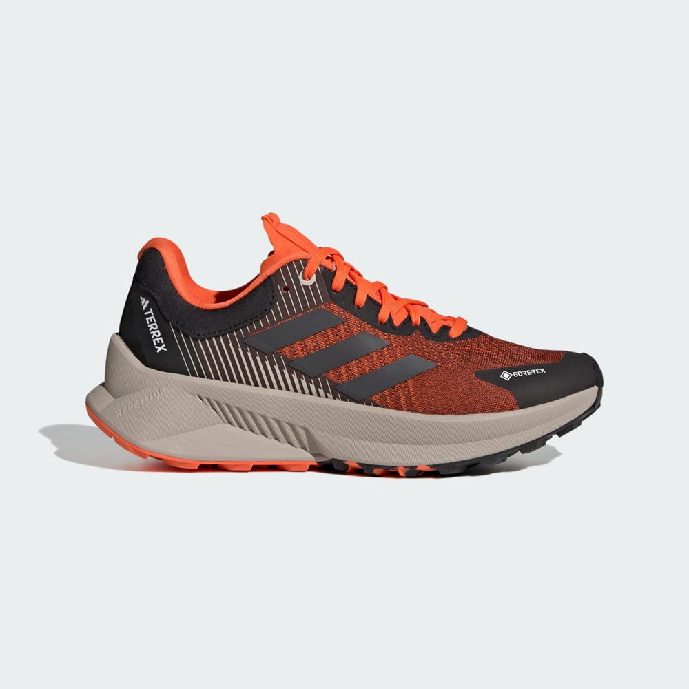 Chaussure Trail Running Adidas Terrex Soulstride Flow GTX W Noir Grise Orange Femme | UOD-74851219