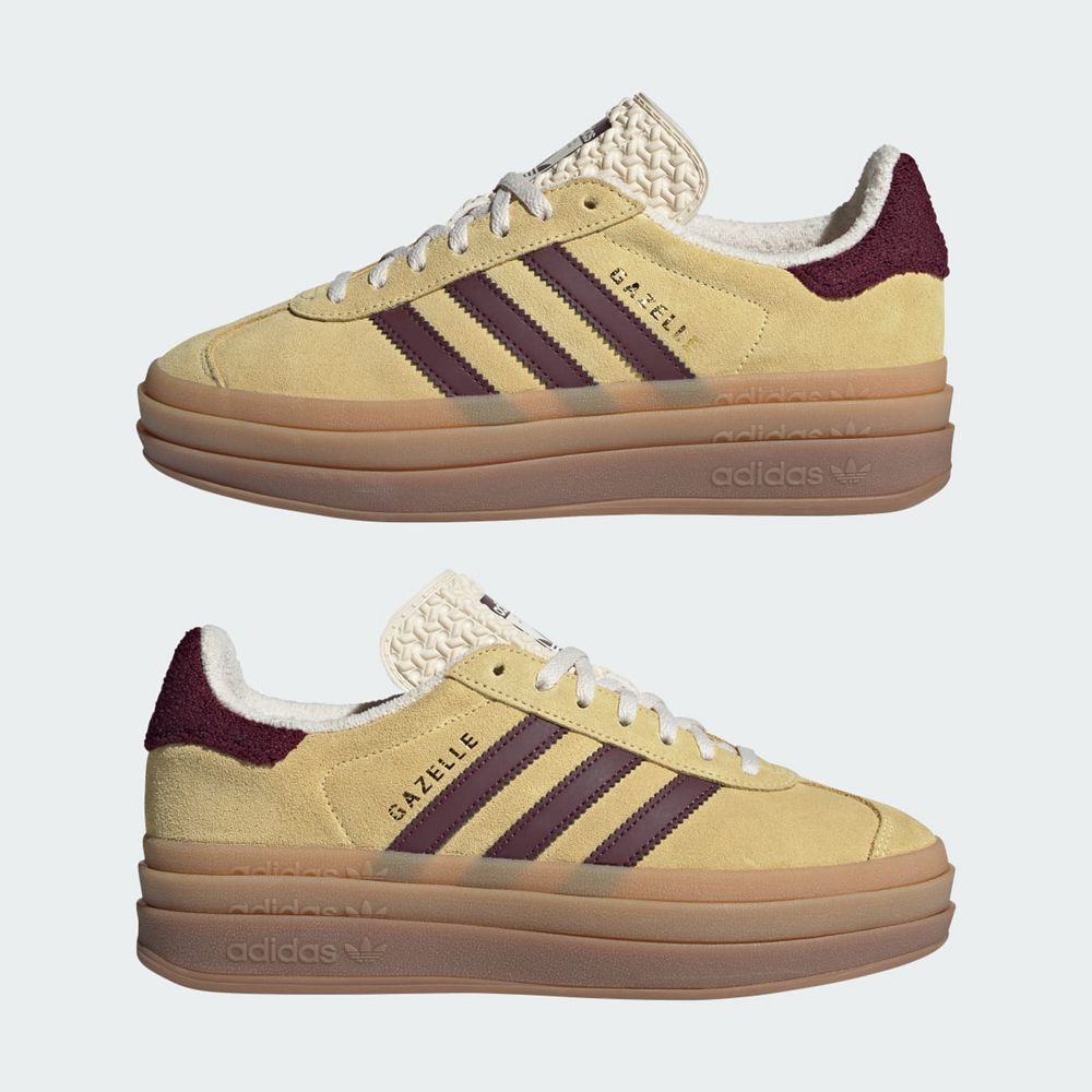 Chaussure Training Adidas Gazelle Jaune Bordeaux Blanche Femme | SEX-06434812