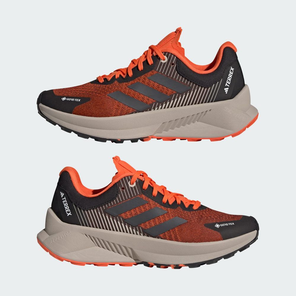 Chaussure Trail Running Adidas Terrex Soulstride Flow GTX W Noir Grise Orange Femme | UOD-74851219