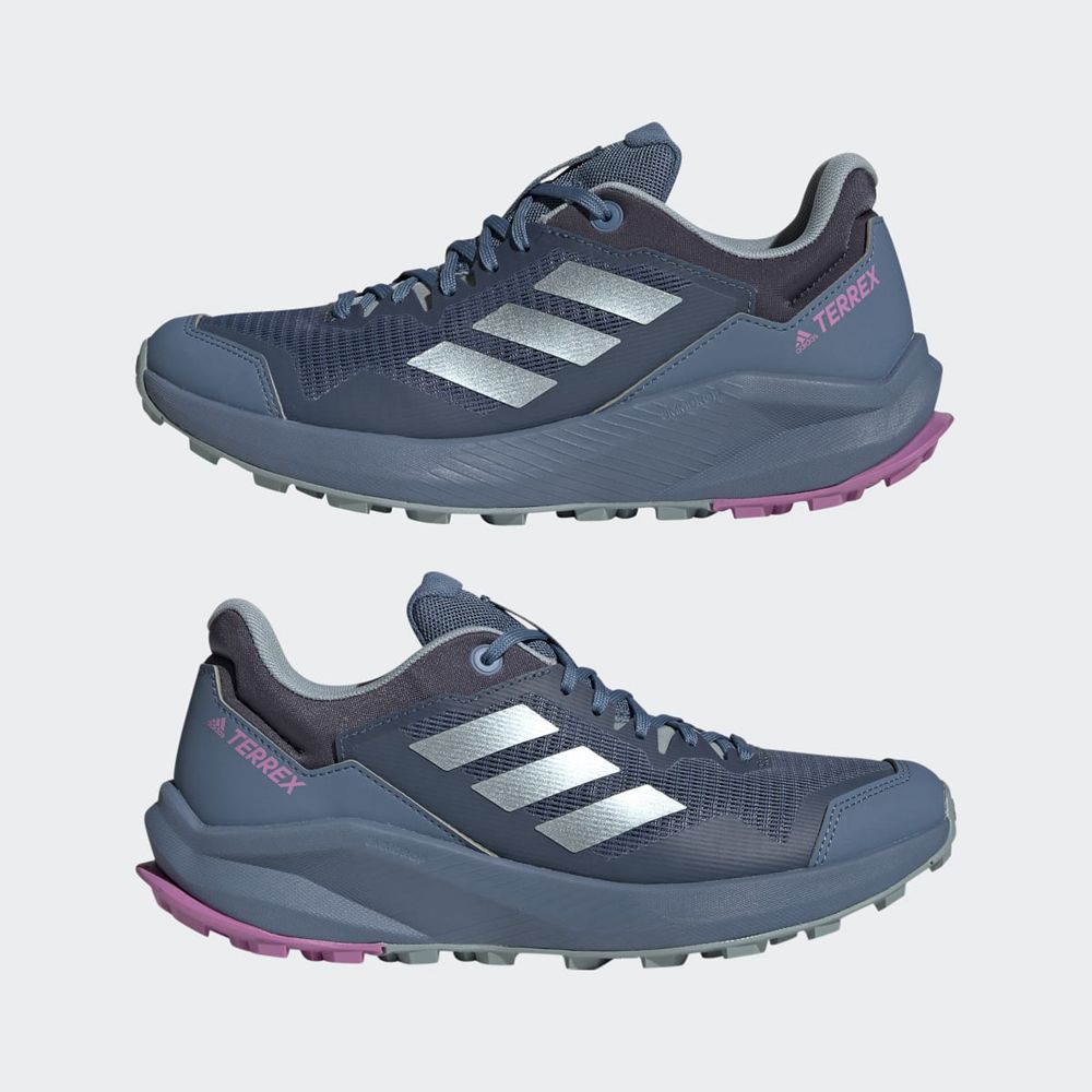 Chaussure Trail Running Adidas Terrex Trailrider Bleu Marine Grise Violette Femme | HCM-62400277