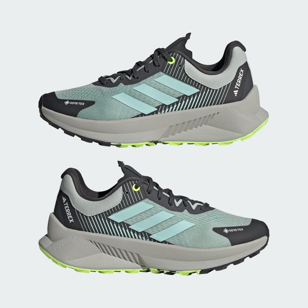 Chaussure Trail Running Adidas Terrex Soulstride Flow GTX W Argent Bleu Vert Femme | ZMF-33305919