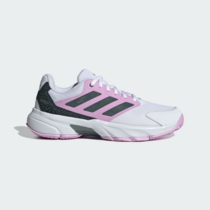 Chaussure Tennis Adidas Courtjam Control 3 Blanche Noir Violette Femme | DOQ-54214193