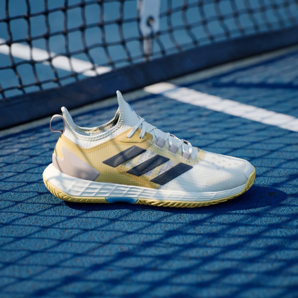 Chaussure Tennis Adidas Adizero Ubersonic 4.1 Jaune Noir Blanche Femme | OTI-82235679