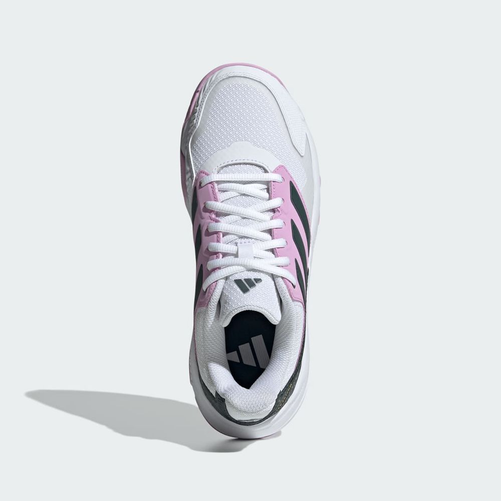 Chaussure Tennis Adidas Courtjam Control 3 Blanche Noir Violette Femme | DOQ-54214193