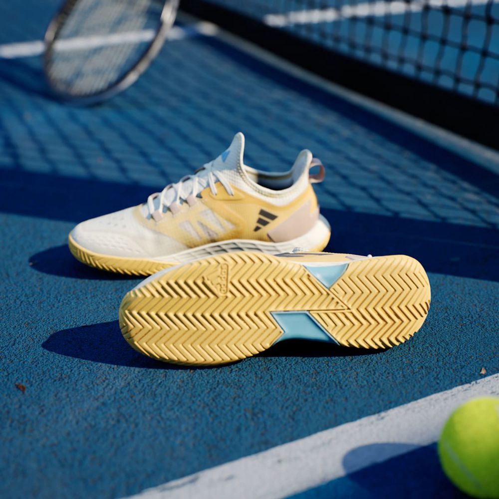 Chaussure Tennis Adidas Adizero Ubersonic 4.1 Jaune Noir Blanche Femme | OTI-82235679