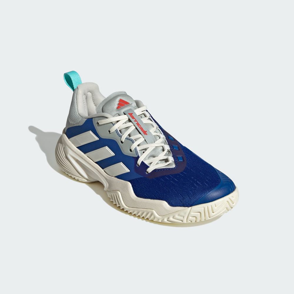 Chaussure Tennis Adidas Barricade Bleu Blanche Rouge Femme | UOP-95201301