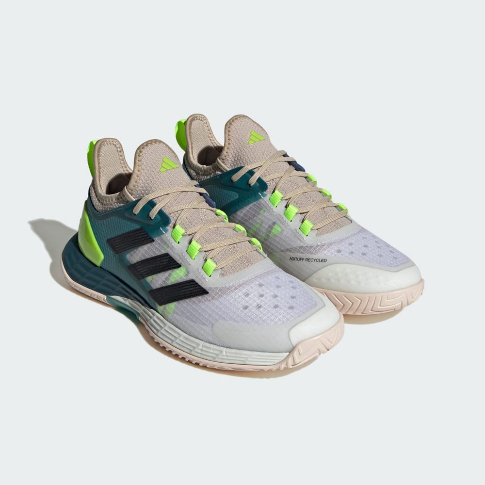 Chaussure Tennis Adidas Adizero Ubersonic 4.1 Blanche Noir Vert Femme | WRQ-44278450