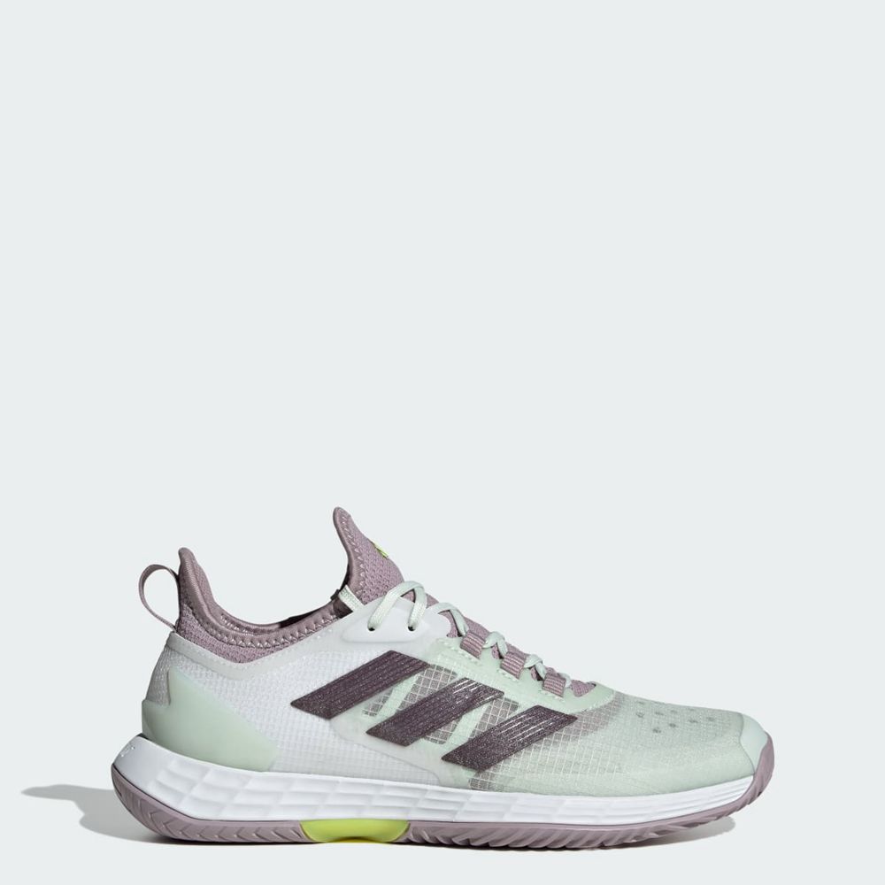 Chaussure Tennis Adidas Adizero Ubersonic 4.1 Blanche Grise Vert Femme | FSP-12198474