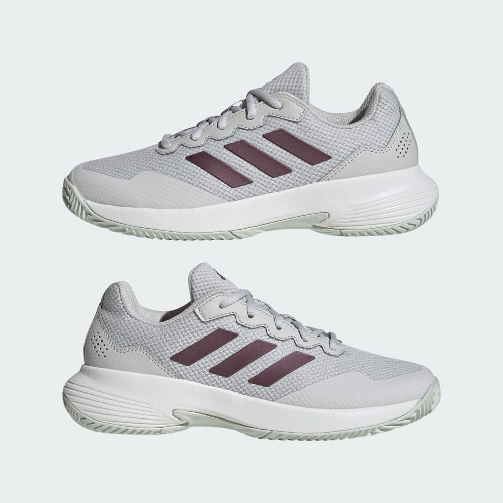 Chaussure Tennis Adidas Gamecourt 2.0 Grise Blanche Femme | ZLD-71797185