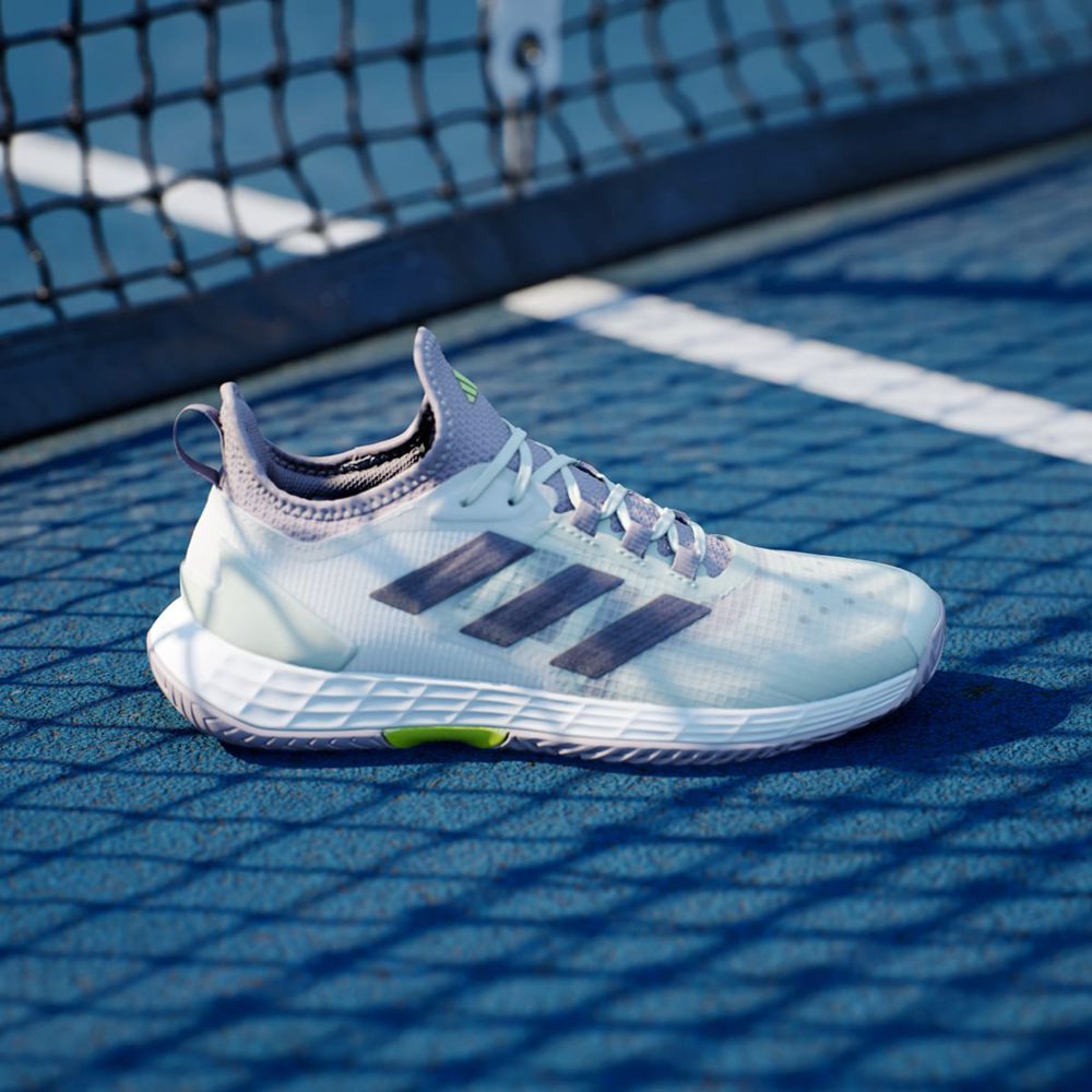 Chaussure Tennis Adidas Adizero Ubersonic 4.1 Blanche Grise Vert Femme | FSP-12198474