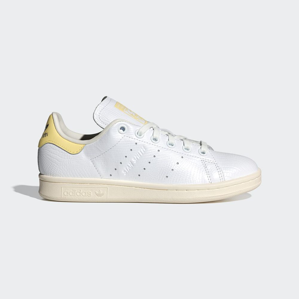 Basket Adidas Stan Smith Blanche Jaune Femme | MYM-46981624