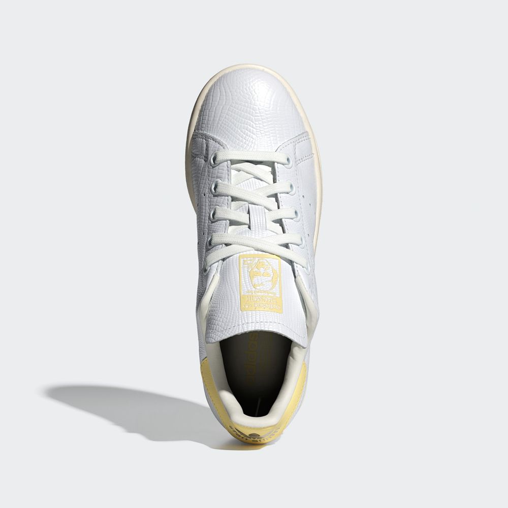 Basket Adidas Stan Smith Blanche Jaune Femme | MYM-46981624