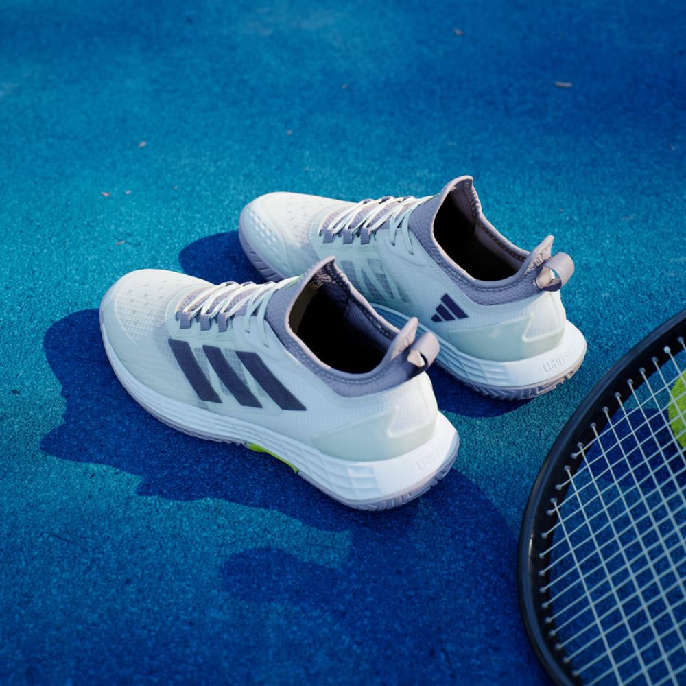 Chaussure Tennis Adidas Adizero Ubersonic 4.1 Blanche Grise Vert Femme | FSP-12198474