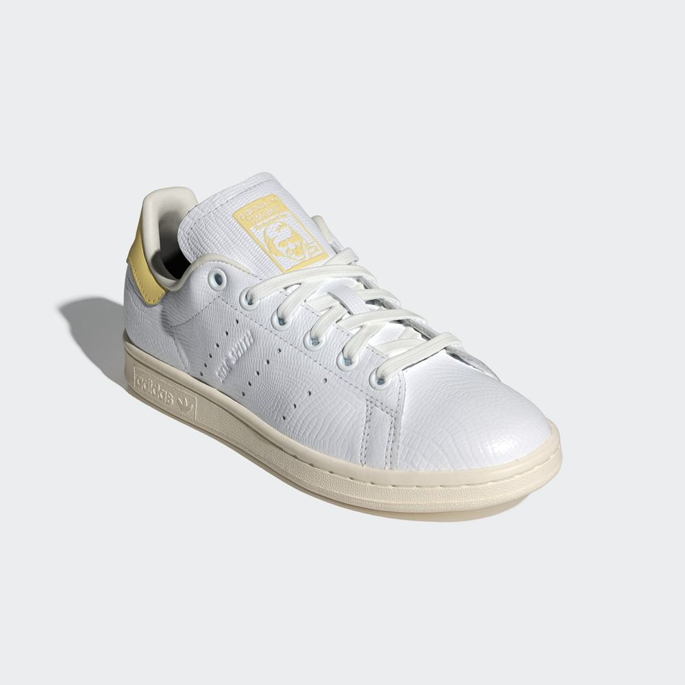 Basket Adidas Stan Smith Blanche Jaune Femme | MYM-46981624