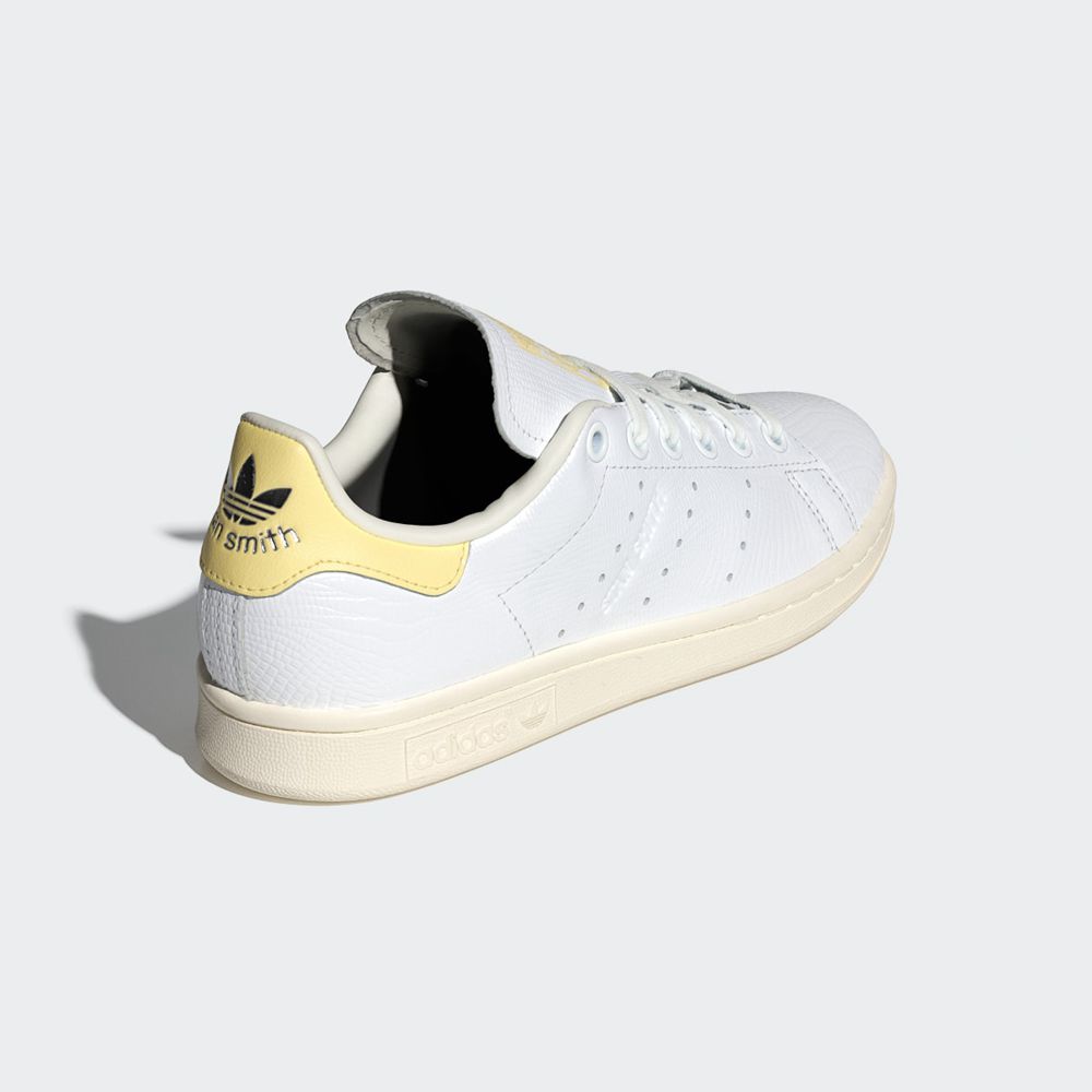 Basket Adidas Stan Smith Blanche Jaune Femme | MYM-46981624