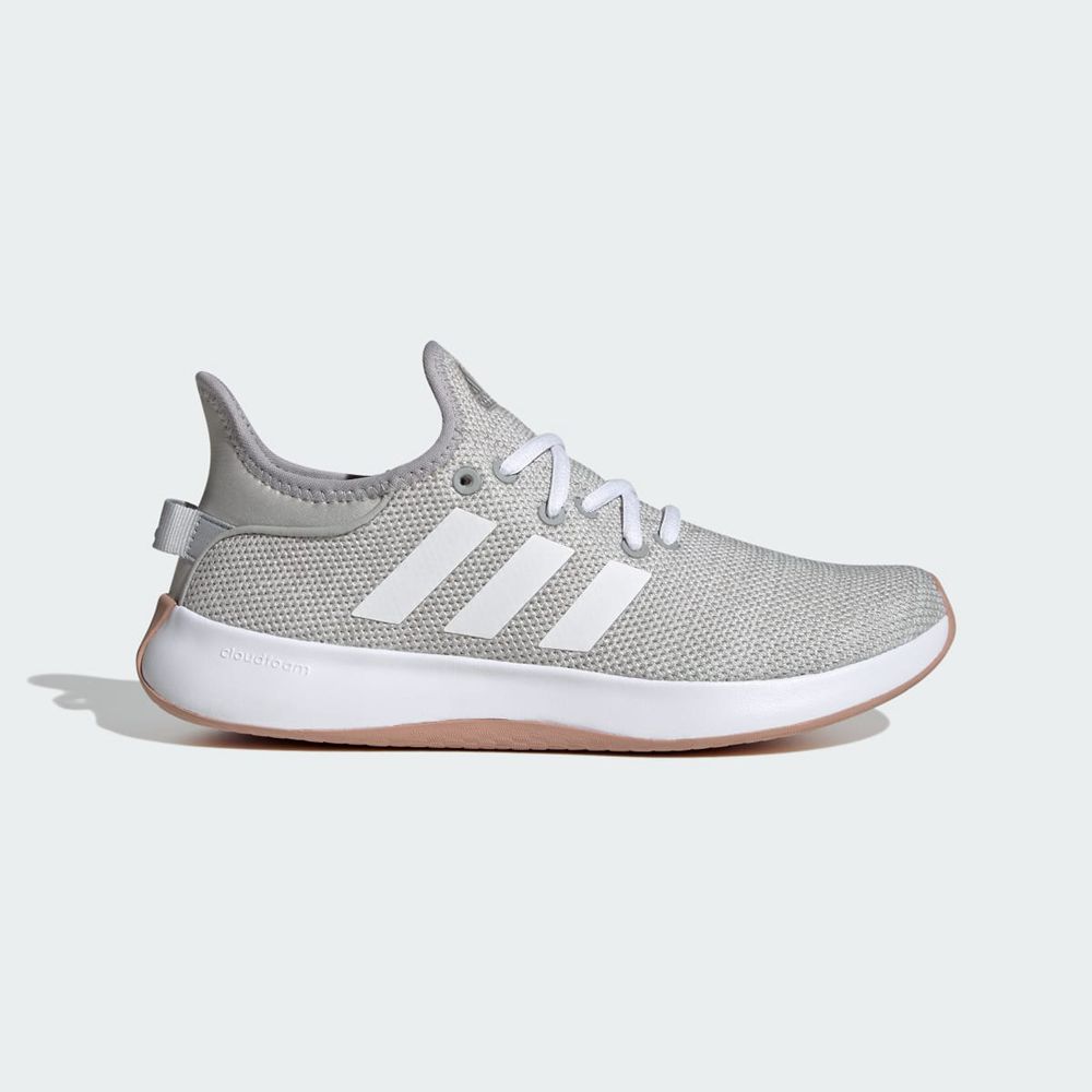 Basket Adidas Cloudfoam Pure Grise Blanche Argent Femme | YBI-11303515