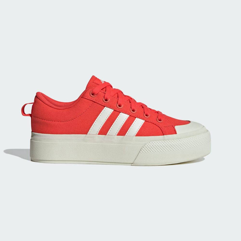 Basket Adidas Bravada 2.0 Platform Rouge Blanche Femme | QET-09597322