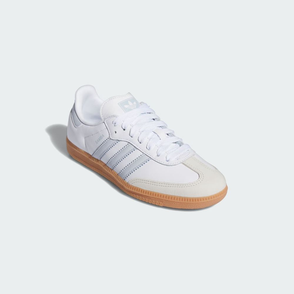 Basket Adidas Samba OG Blanche Bleu Femme | XVZ-58739387