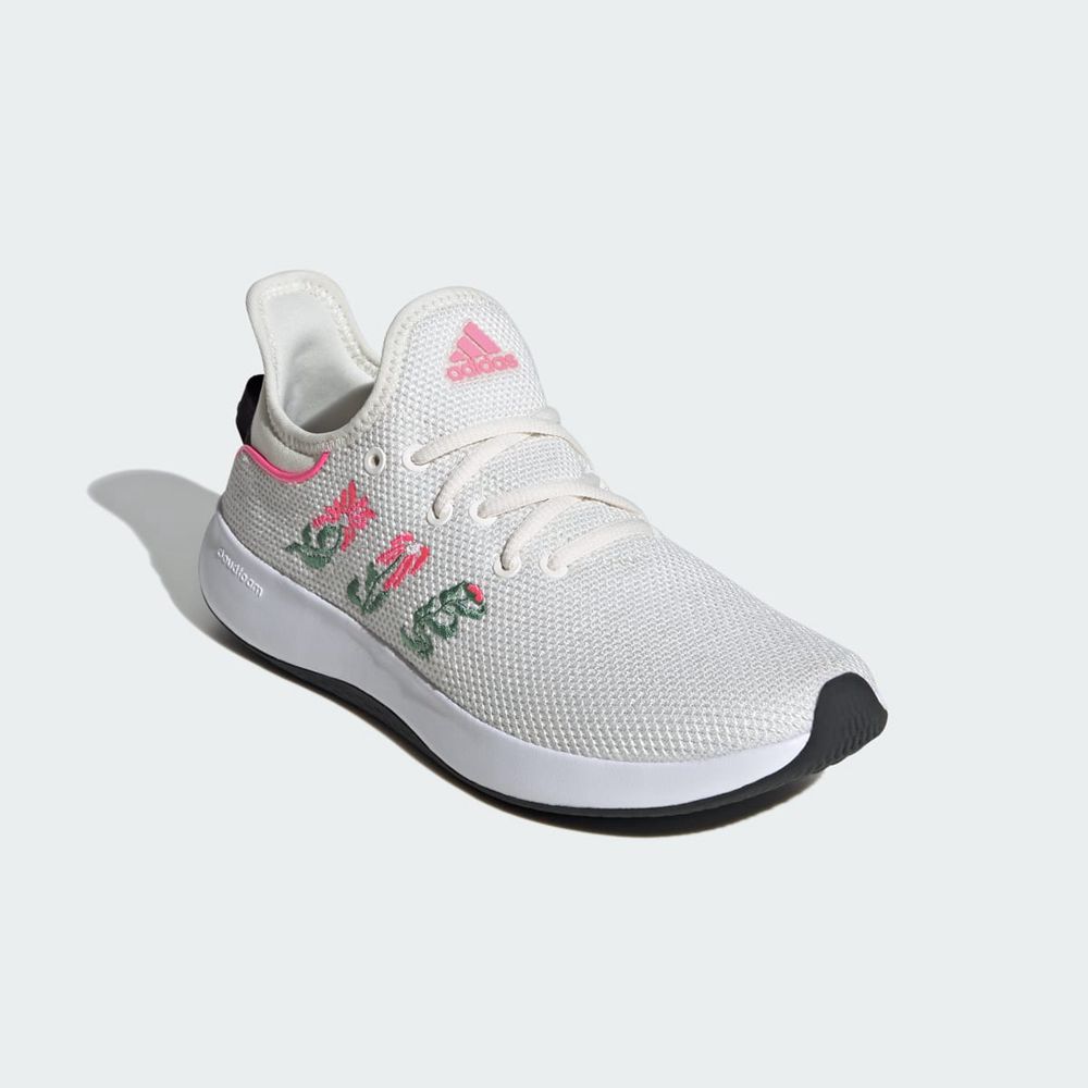 Basket Adidas Cloudfoam Pure Spw Blanche Vert Rose Femme | JBR-43578335