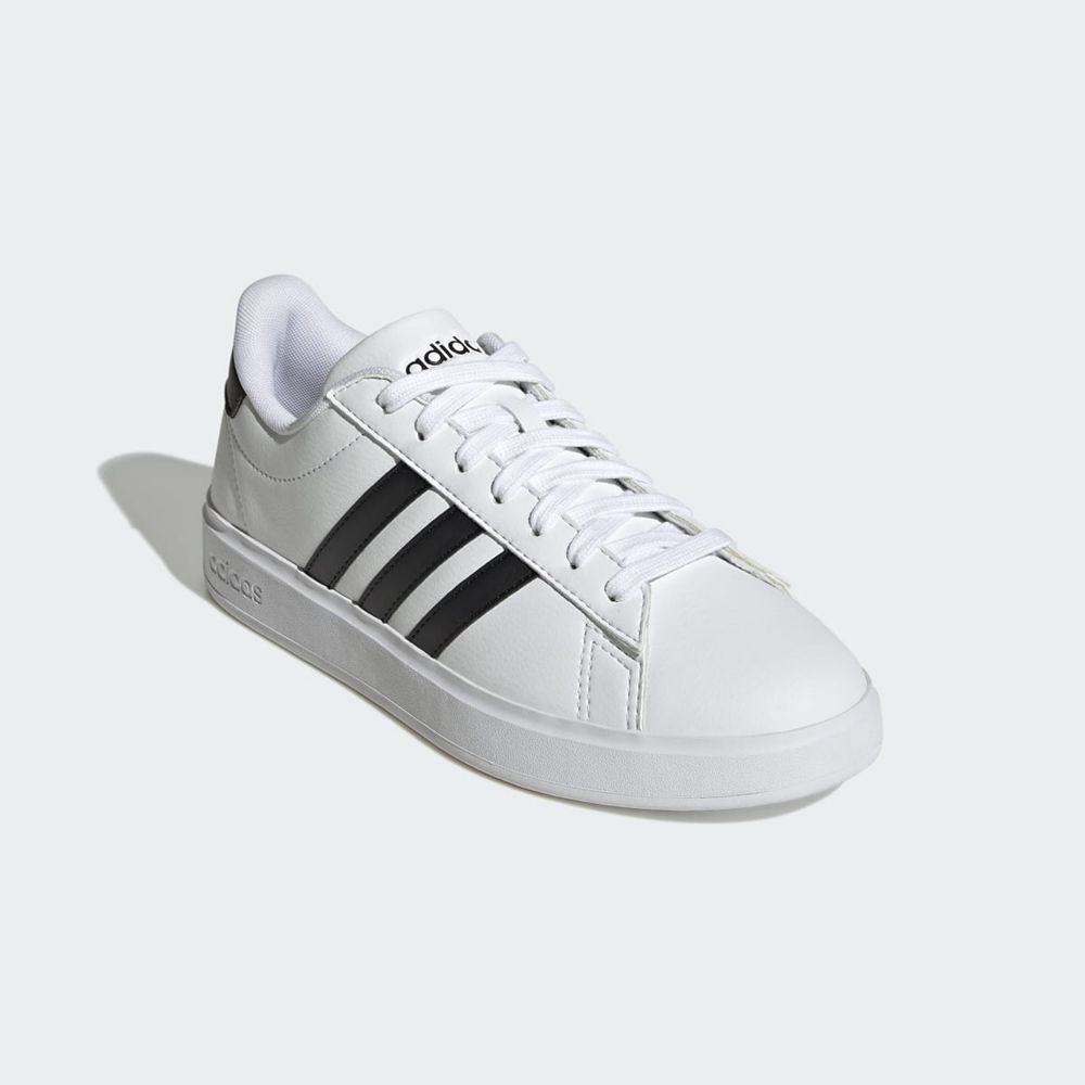 Basket Adidas Grand Court Blanche Noir Femme | IXT-65456031