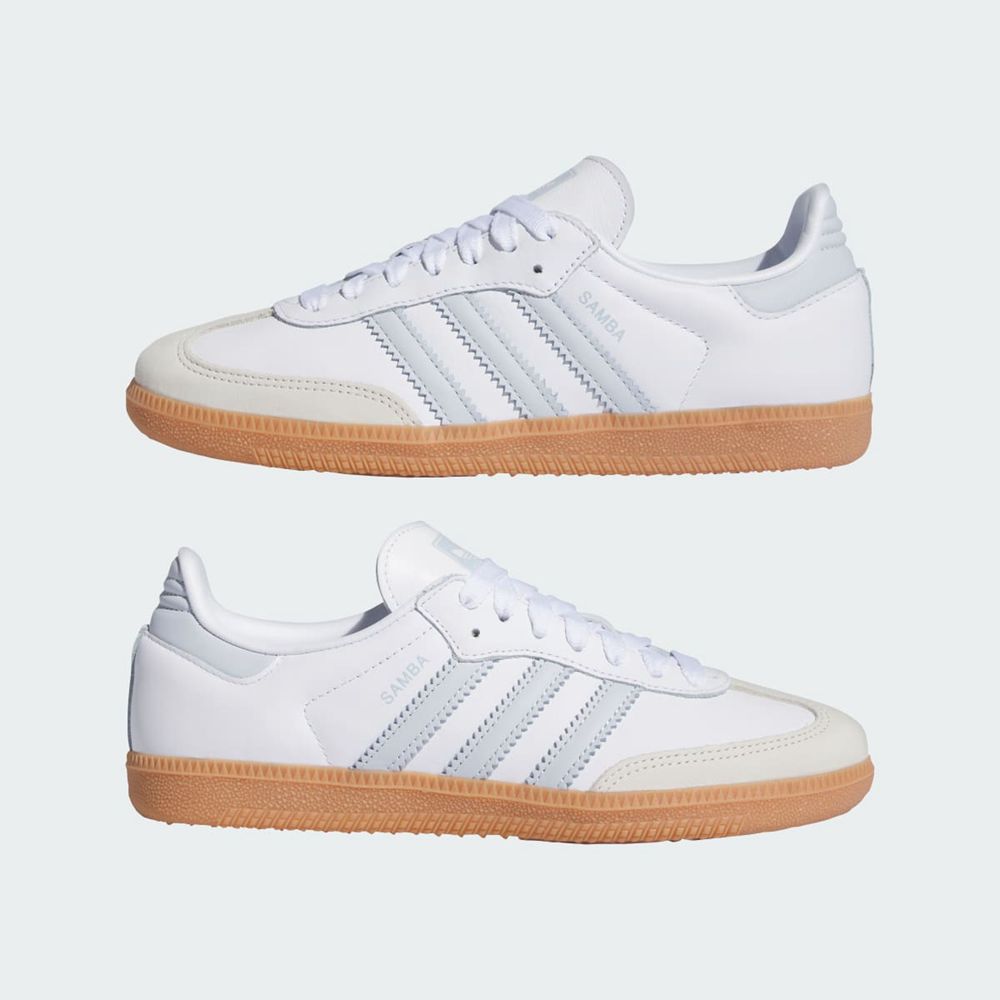 Basket Adidas Samba OG Blanche Bleu Femme | XVZ-58739387