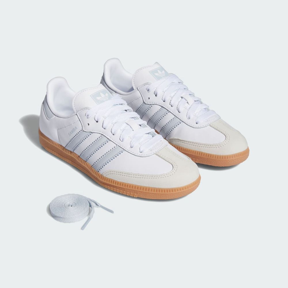 Basket Adidas Samba OG Blanche Bleu Femme | XVZ-58739387