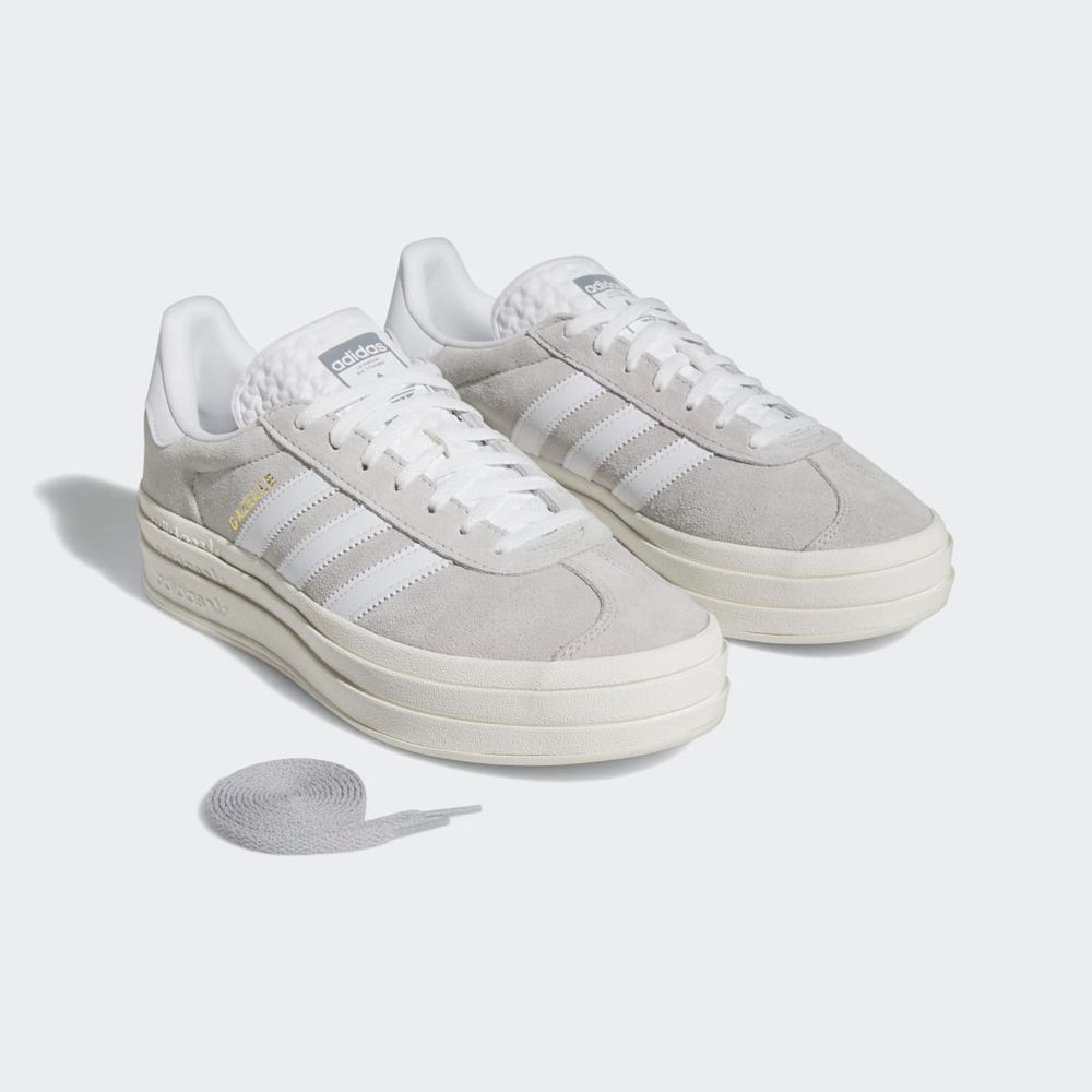 Basket Adidas Gazelle Bold Grise Blanche Femme | ZBG-47206899