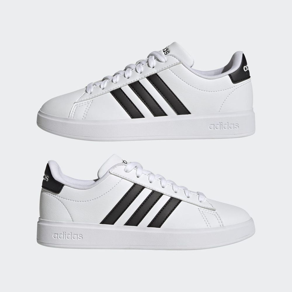 Basket Adidas Grand Court Blanche Noir Femme | IXT-65456031