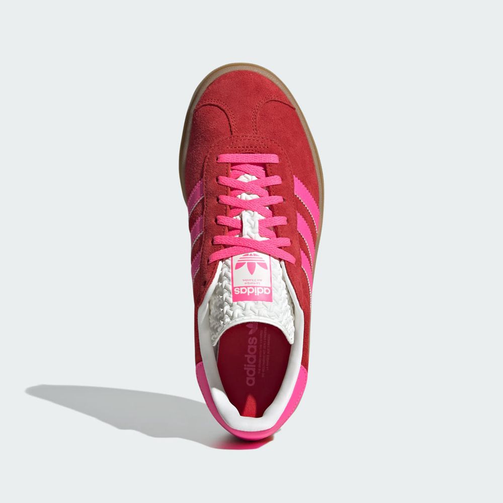 Basket Adidas Gazelle Bold Rouge Rose Blanche Femme | LUQ-10706007