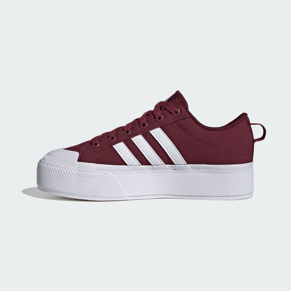 Basket Adidas Bravada 2.0 Platform Bordeaux Blanche Femme | ZUH-99953812