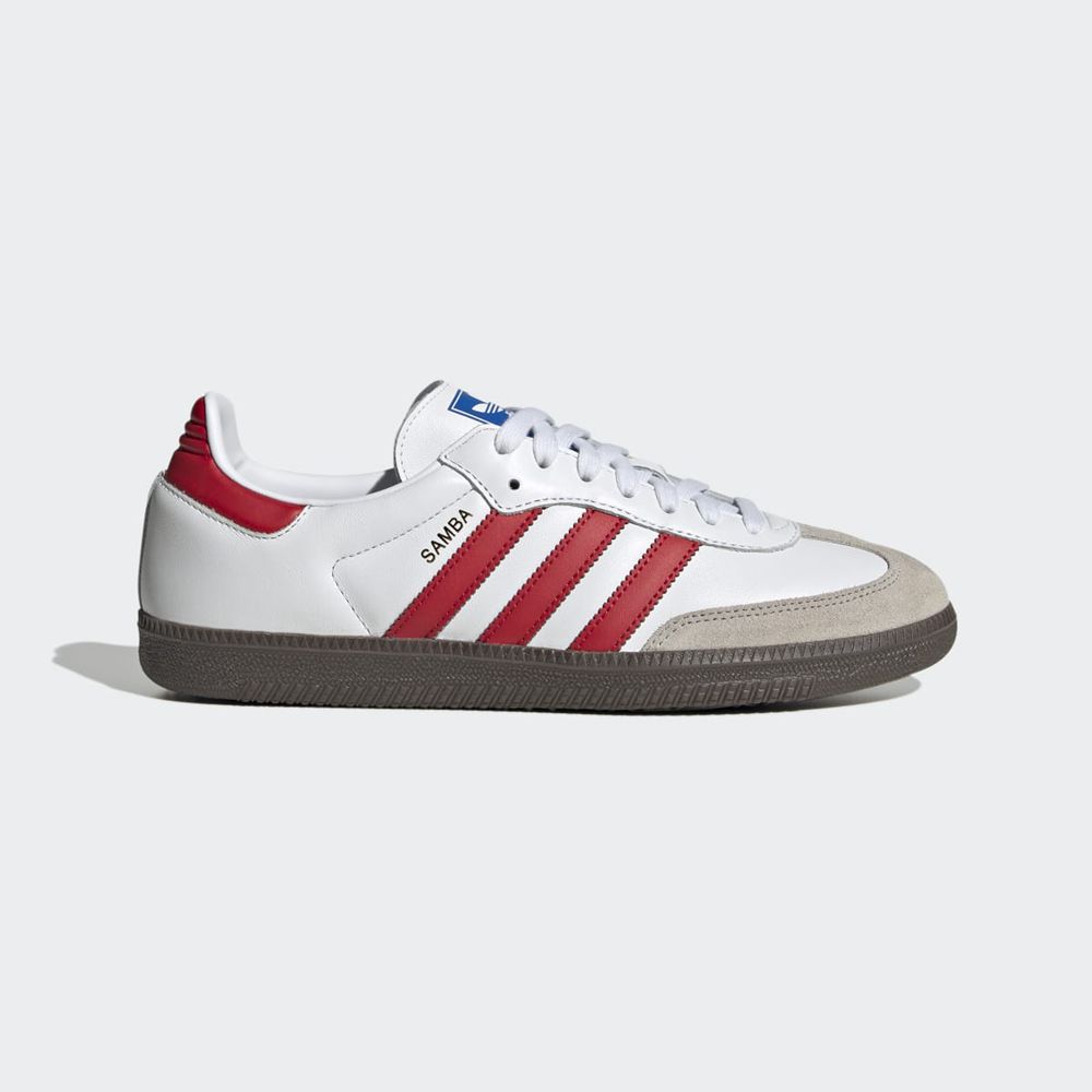 Basket Adidas Samba OG Blanche Rouge Femme | FBF-81493976