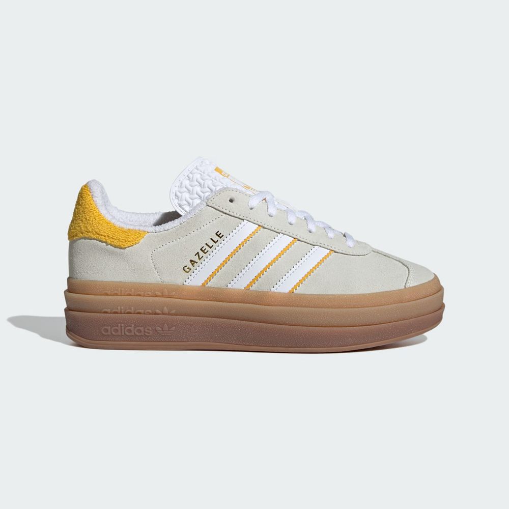 Basket Adidas Gazelle Bold W Blanche Doré Femme | JGC-73406713