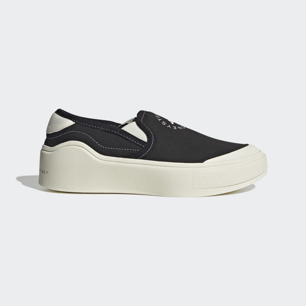 Basket Adidas Adidas by Stella McCartney Court Slip On Noir Blanche Femme | BSZ-76484506