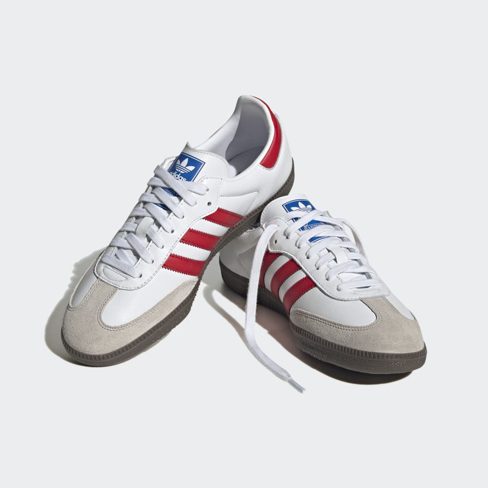 Basket Adidas Samba OG Blanche Rouge Femme | FBF-81493976