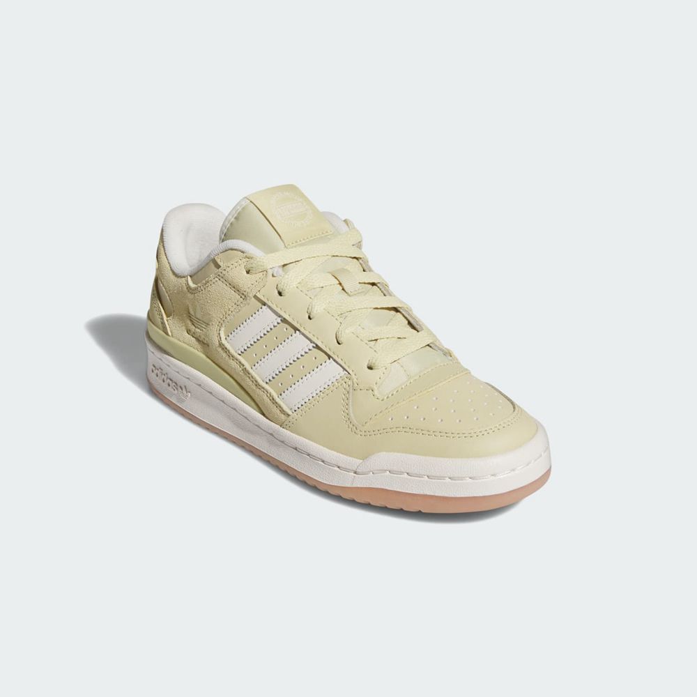 Basket Adidas Forum Low Beige Blanche Femme | GRL-35149623