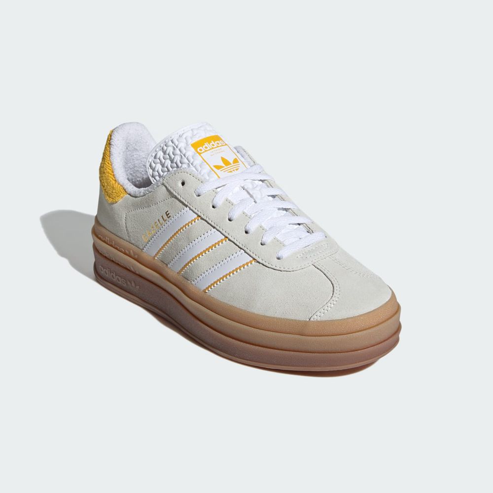 Basket Adidas Gazelle Bold W Blanche Doré Femme | JGC-73406713