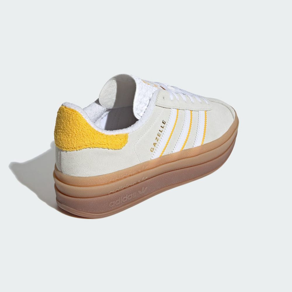 Basket Adidas Gazelle Bold W Blanche Doré Femme | JGC-73406713