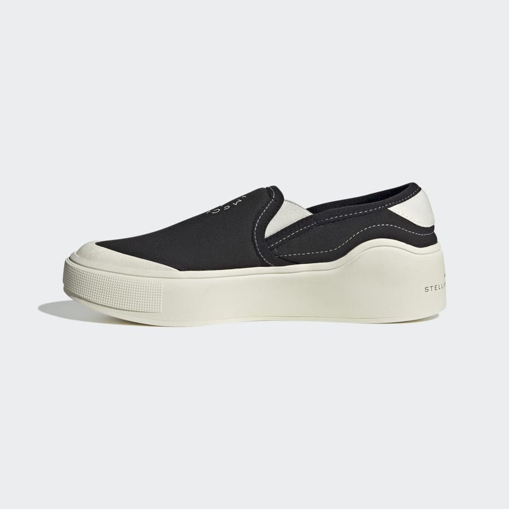 Basket Adidas Adidas by Stella McCartney Court Slip On Noir Blanche Femme | BSZ-76484506