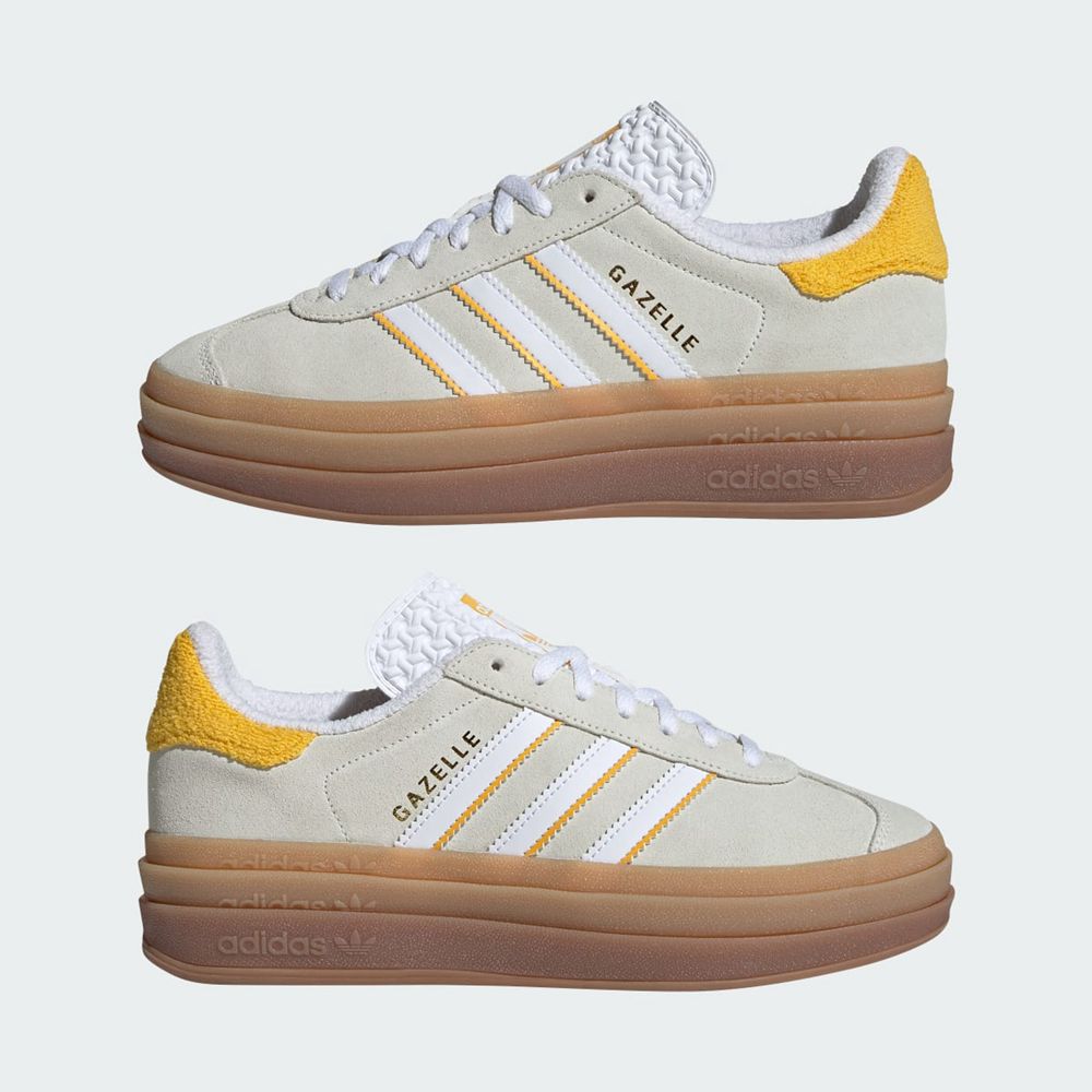 Basket Adidas Gazelle Bold W Blanche Doré Femme | JGC-73406713