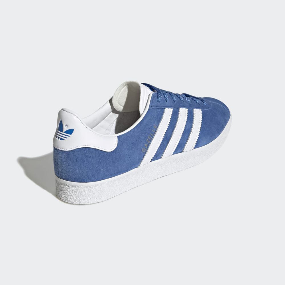 Basket Adidas Gazelle 85 Bleu Blanche Doré Femme | LEY-41396137