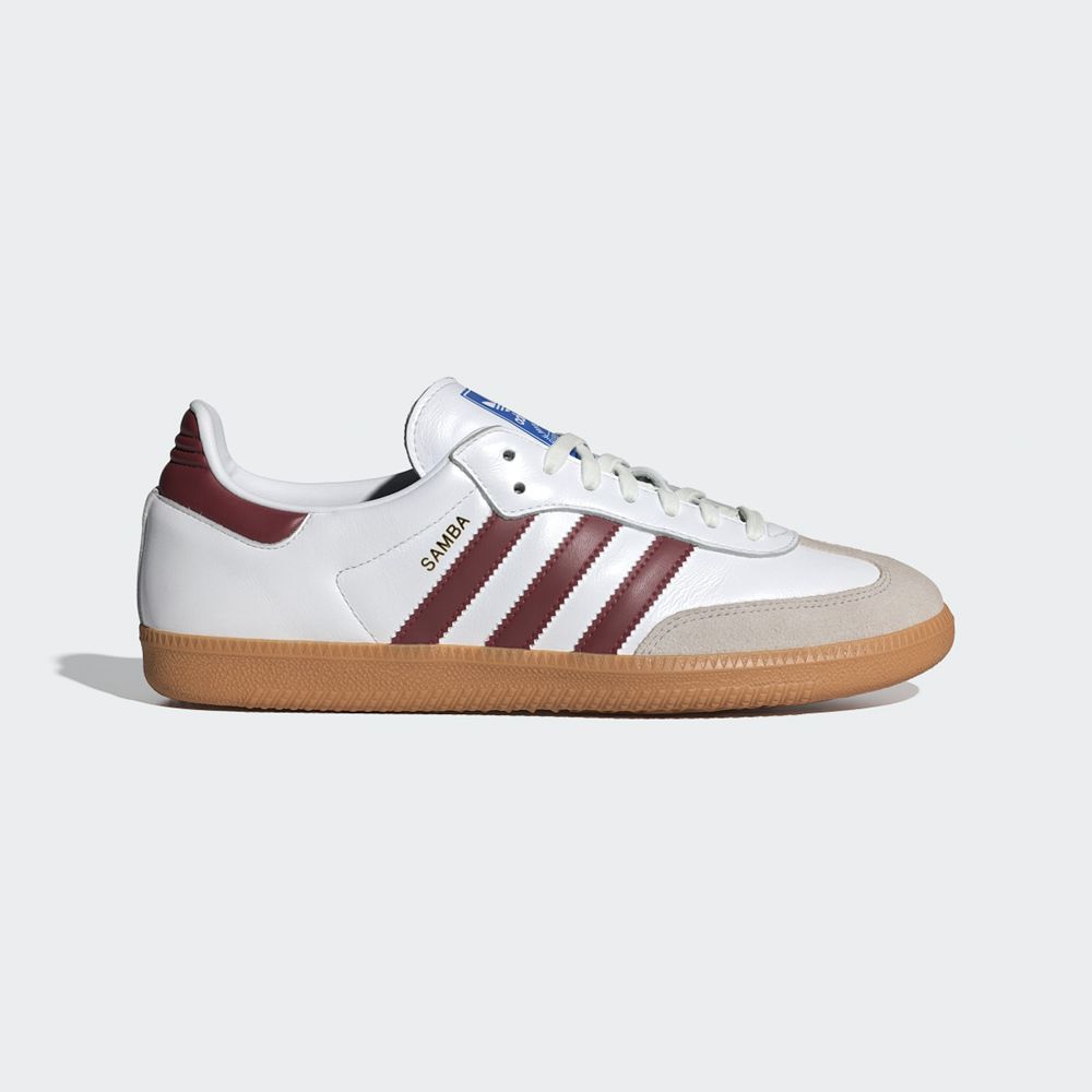 Basket Adidas Samba OG Blanche Bordeaux Femme | PYK-31212335