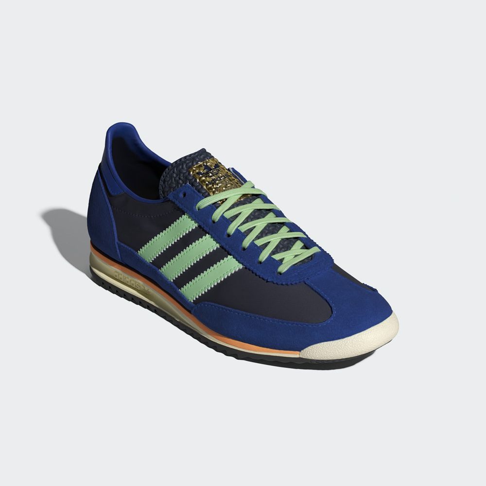 Basket Adidas SL 72 Bleu Marine Vert Bleu Femme | ZAT-51616589