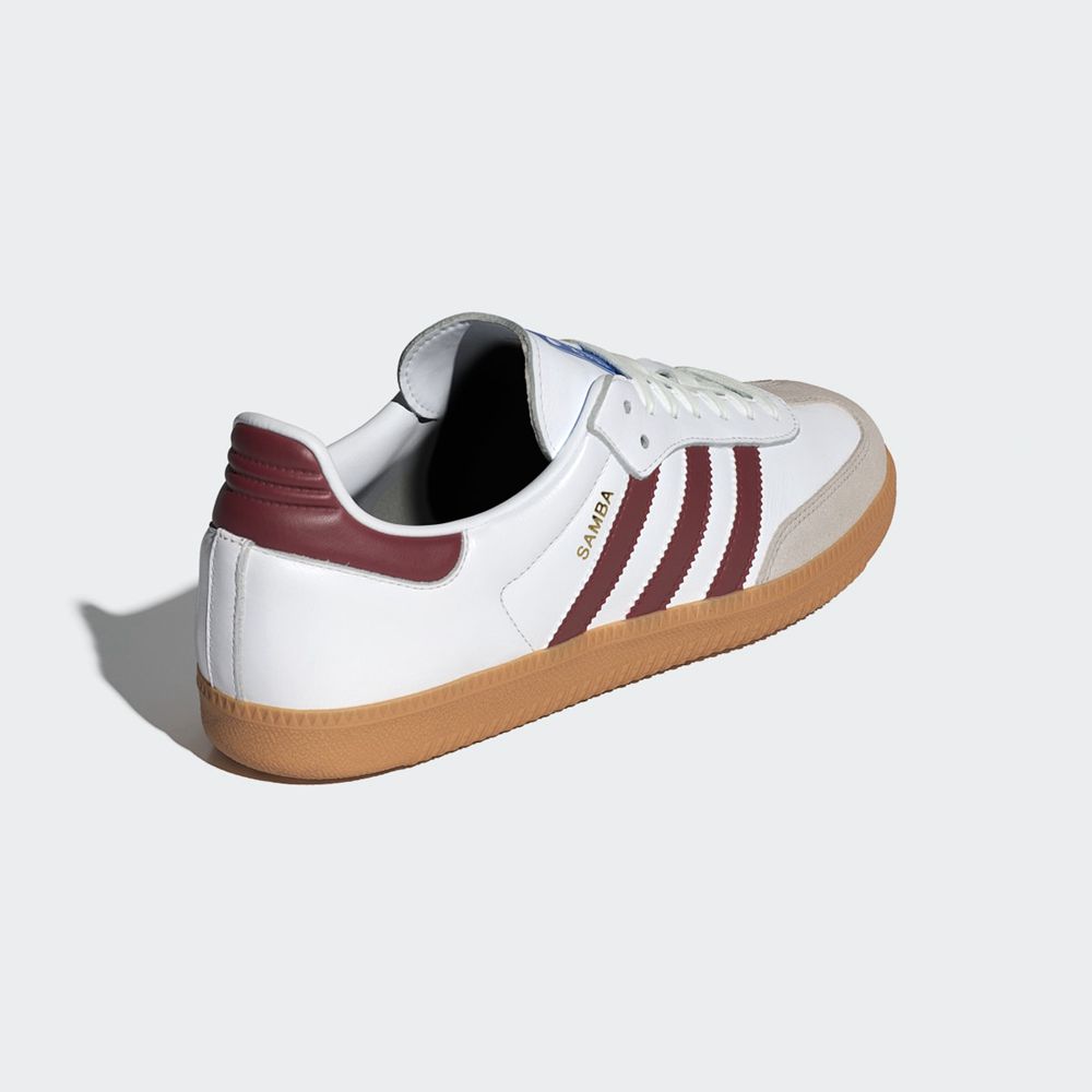 Basket Adidas Samba OG Blanche Bordeaux Femme | PYK-31212335