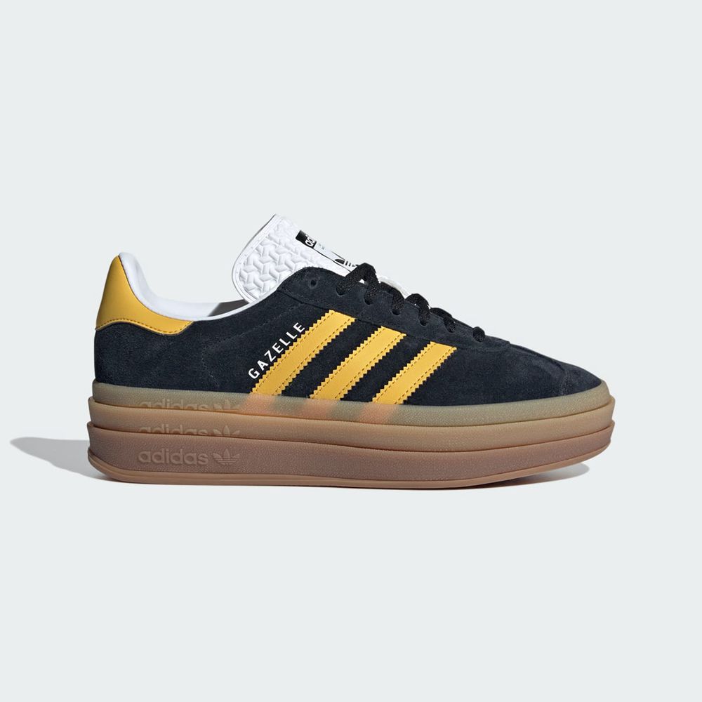 Basket Adidas Gazelle Bold Noir Doré Blanche Femme | KQZ-52825743