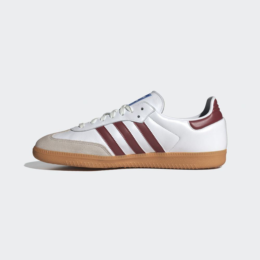 Basket Adidas Samba OG Blanche Bordeaux Femme | PYK-31212335