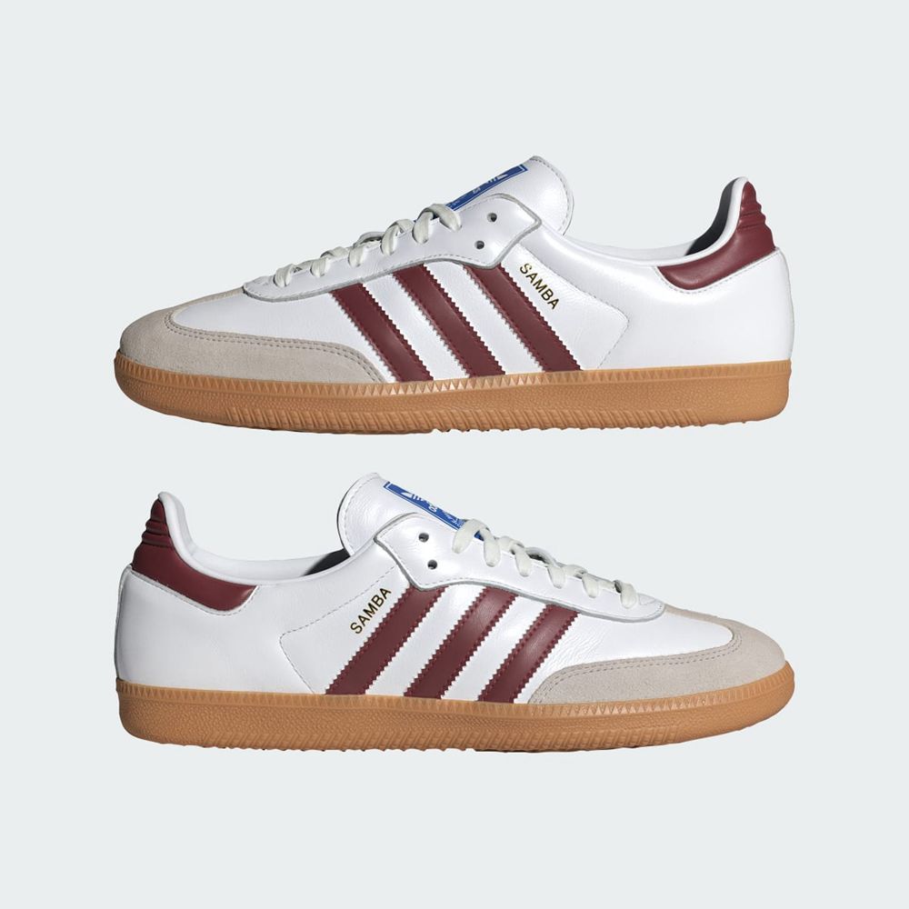 Basket Adidas Samba OG Blanche Bordeaux Femme | PYK-31212335